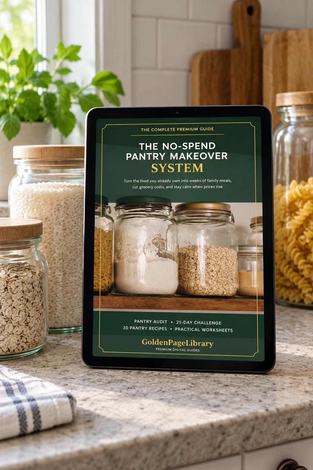 The No-Spend Pantry Makeover System | 21-Day Challenge & 30 Recipes