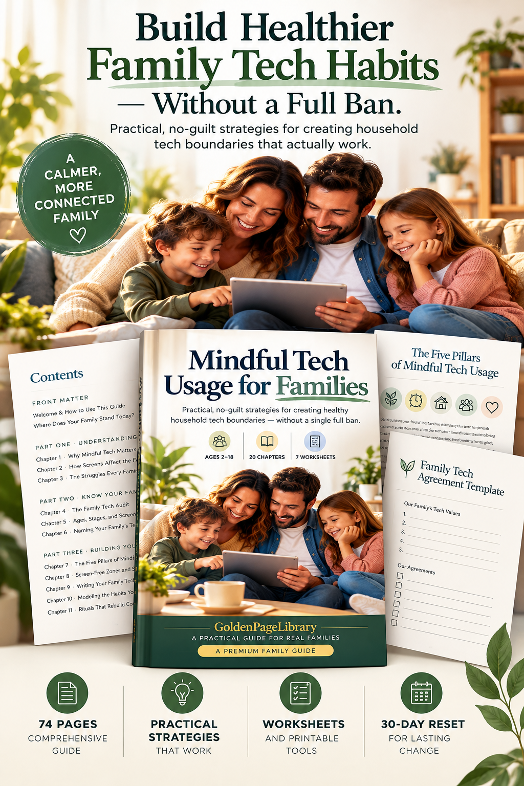 Mindful Tech Usage for Families PDF guide cover