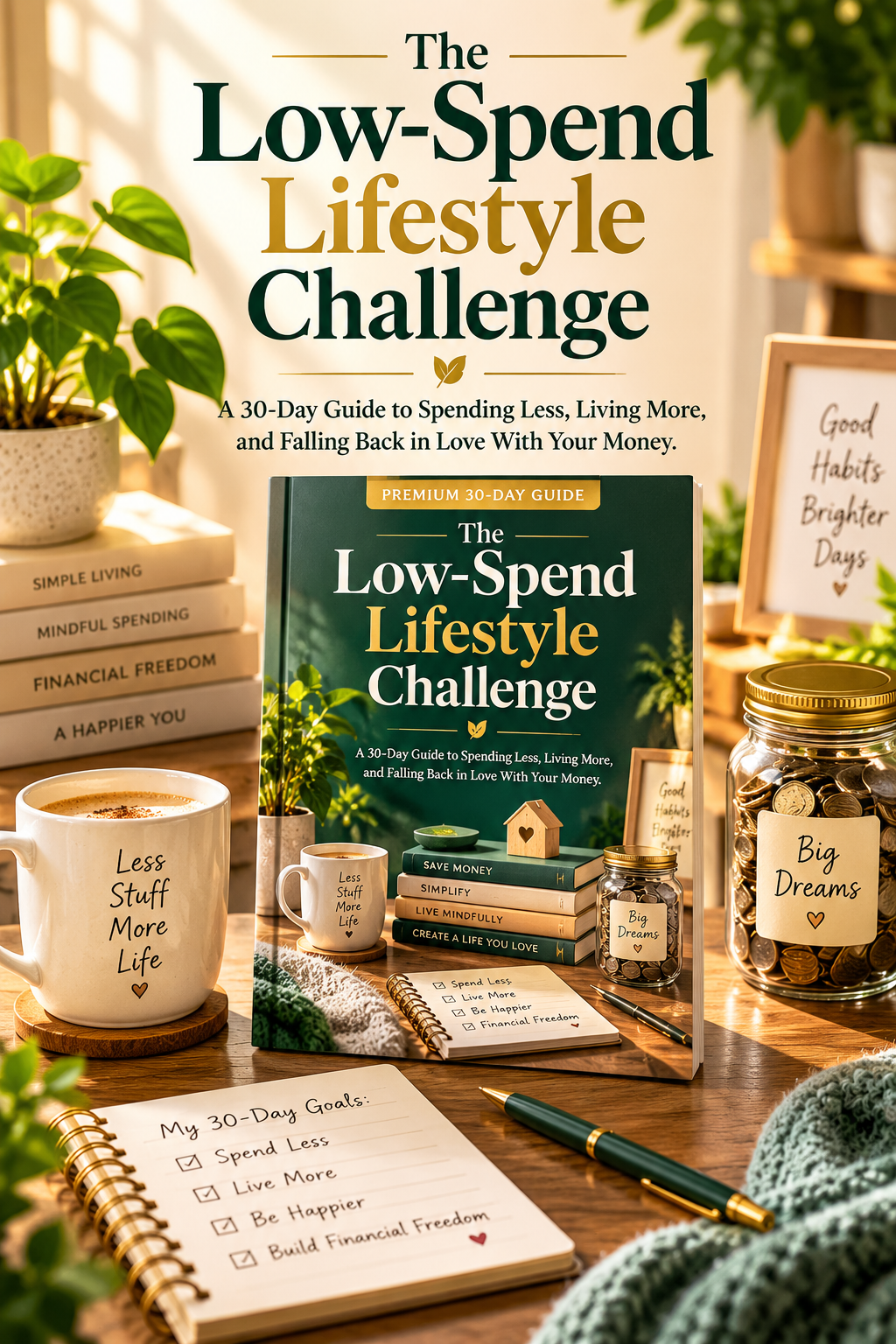 The Low-Spend Lifestyle Challenge 30-day money guide PDF cover