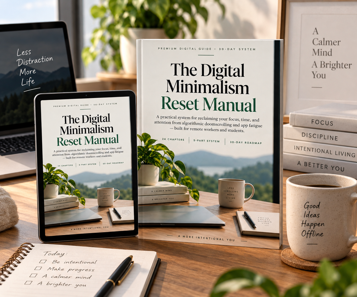 The Digital Minimalism Reset Manual PDF guide cover
