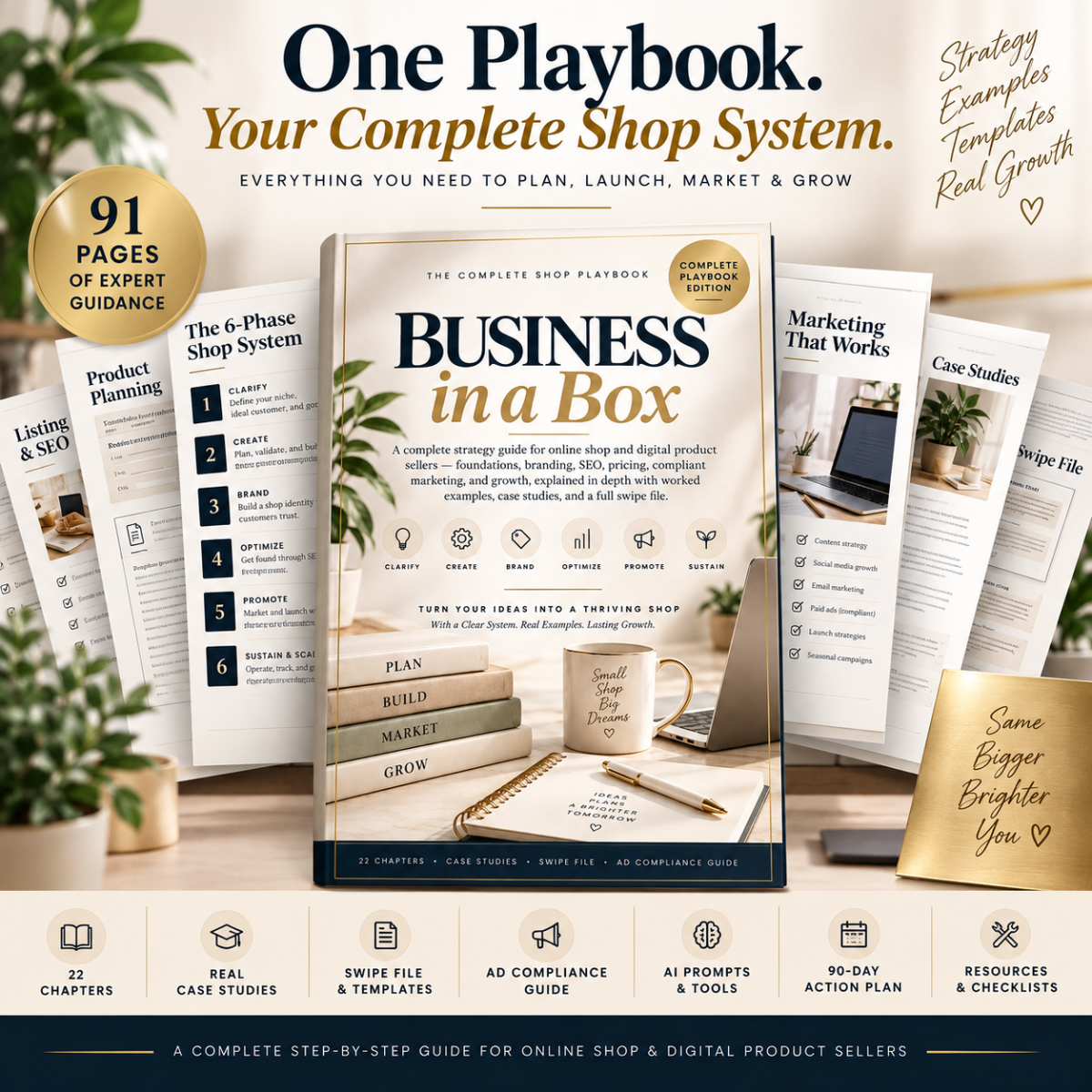 Cover image for the Business-in-a-Box: The Complete Shop Playbook printable