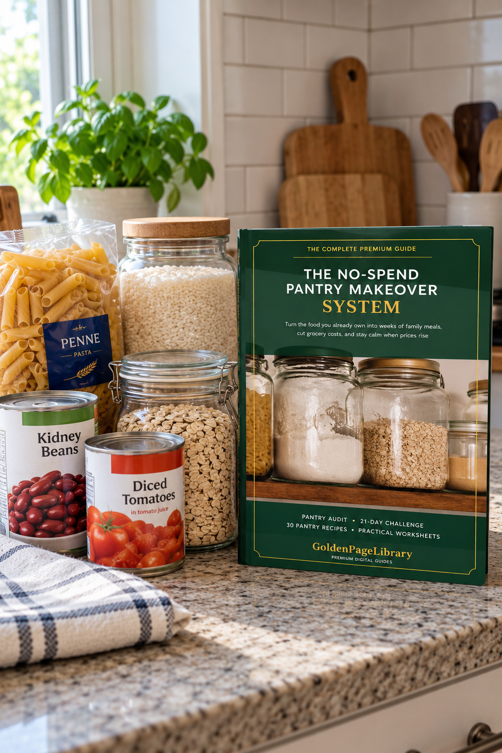 The No-Spend Pantry Makeover System | 21-Day Challenge & 30 Recipes