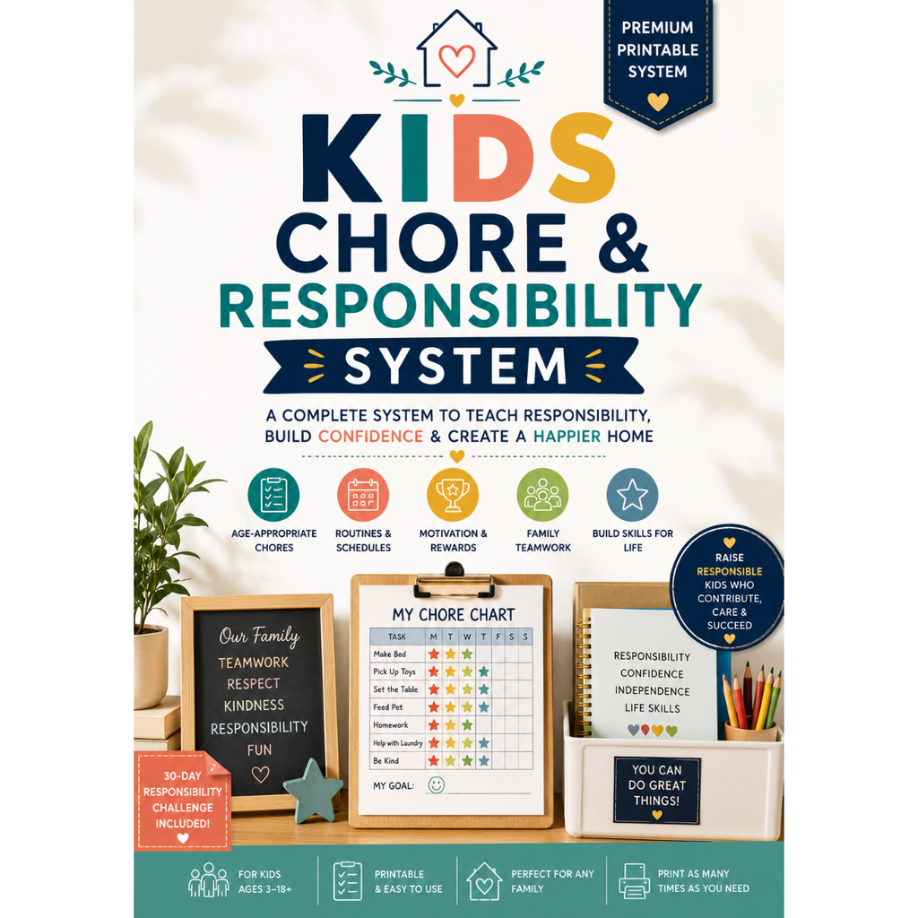 Cover image for the Kids Chore & Responsibility System printable