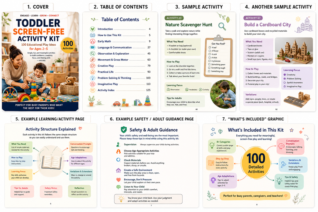 Preview 2 from the Toddler Screen-Free Activity Kit printable