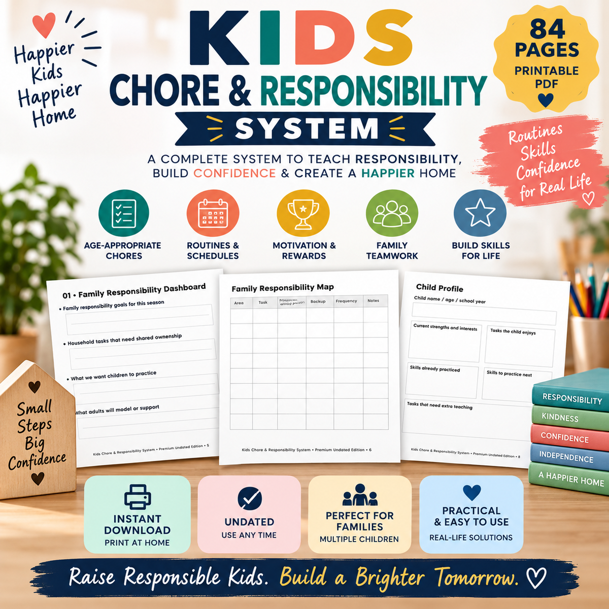 Preview page from the Kids Chore & Responsibility System printable