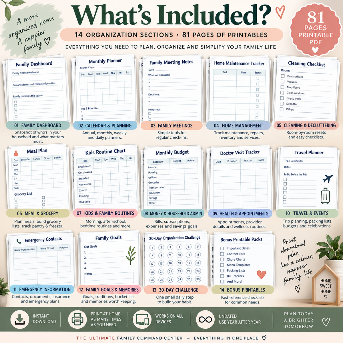 Preview page from The Ultimate Family Command Center printable