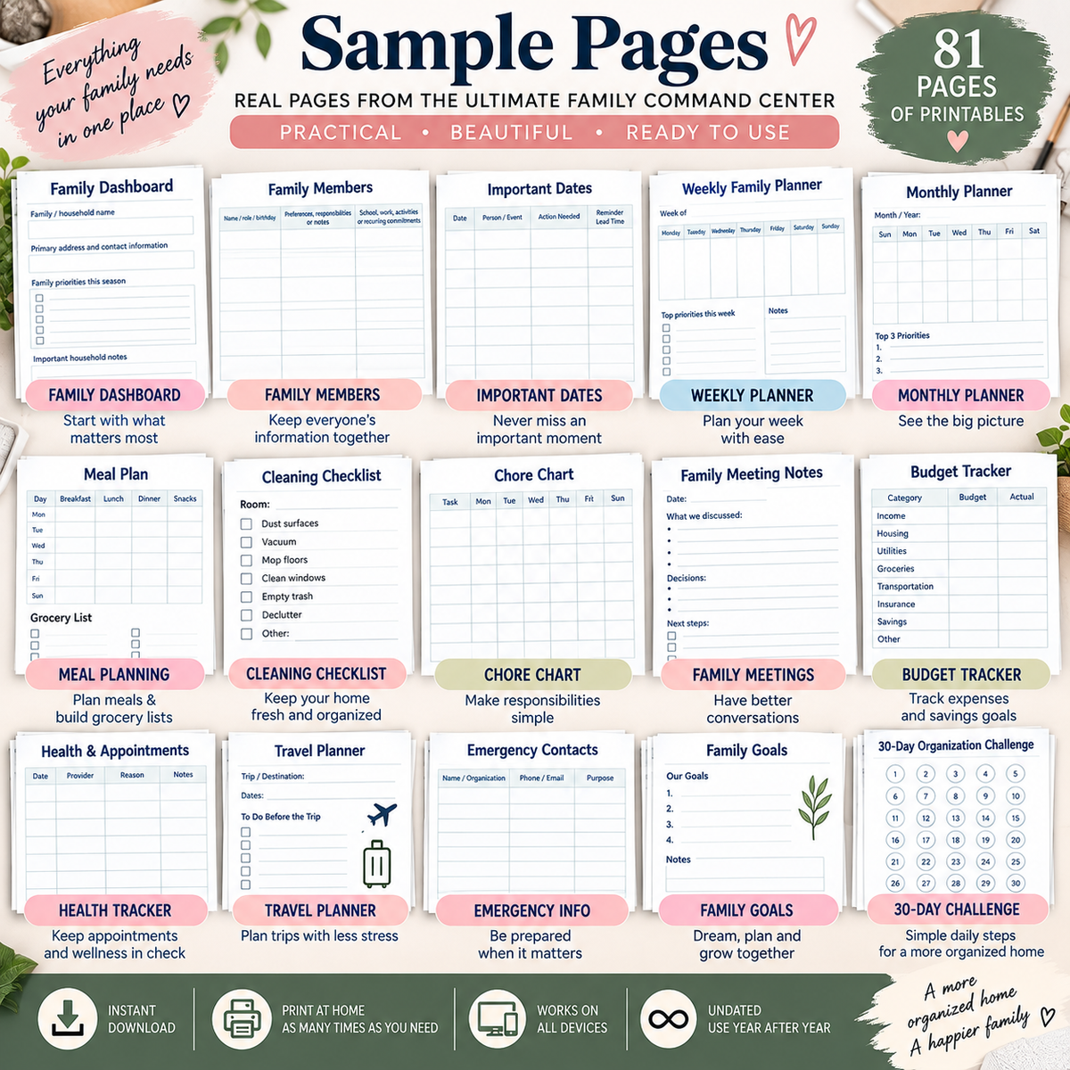 Preview page from The Ultimate Family Command Center printable